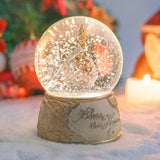 Christmas Music Snow Globe – Christmas Village Scene, Nativity, Holy Angel