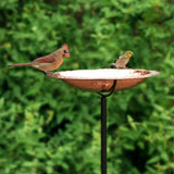 Pure Copper Bird Bath with Stand – Good Directions 13.5" Garden Bird Bath w/ Steel Pole & Perch Lip