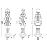 Wood-Inspired Nutcracker Set – 3-Piece Whitewashed Resin Traditional Nutcracker