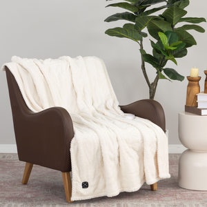 Berkshire Heated Throw Blanket, 4 Heat Settings 50" x 60" Polyester