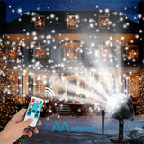 Christmas Snowflake LED Moving Snowfall Rainbow Projector Light