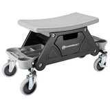 Powerbuilt Heavy Duty Rolling Shop Seat with Tool Storage Drawer, Locking Swivel Casters & Removable Trays