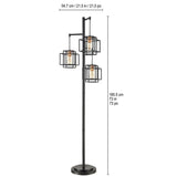Bridgeport Designs Kelsey 3-Light LED Floor Lamp - Dual Square Standing Lamp