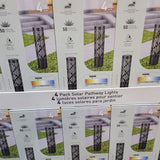 Test Rite 4-Pack Solar Bollard Rotating Pathway Light, Steel Frame Leaf Lights