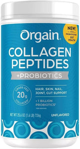 Orgain Collagen Peptides + Probiotics, Unflavored, 1.6 lbs