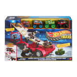 Hot Wheels Monster Trucks Downhill Race & Go 4 ft. Track and Transporter Bundle
