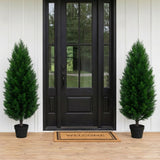 Nearly Natural 2-Pack 4' Faux Cedar Trees, UV Resistant Guest-Greeting Pine Tree