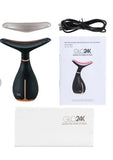 GLO24K Face Neck Rejuvenation Device, LED Thermal Massager with Conductive Gel