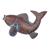 CLYB Metal Koi Fish Garden Statues with 11" Ground Stakes, 2-pack Antique Copper