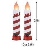 Mr. Christmas Outdoor Decoration 24-inch Tall Red & White Blow Mold Candle, 2-pk