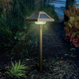 VOLT Premium Solid Brass Solar LED Pathway Lights, 2-Pack 40 LM Landscape Light