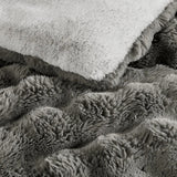 Frye 3-piece Faux Fur Comforter Set, Faux Rabbit Fur 1 Comforter, 2 Shams