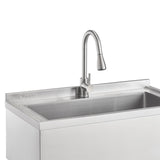 TRINITY 30" X 14" Heavy-Duty Stainless Steel Utility Sink with Pull-Out Faucet