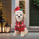 Holiday Dog Greeter Resin Porch Statue, Doodle Bernese Mountain Dog or Shiba Inu