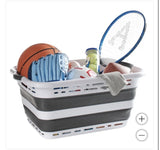 Pop N' Load 2-Pack Collapsible Laundry Baskets, Space-Saving Foldable Laundry Hampers with Soft Grip Handles