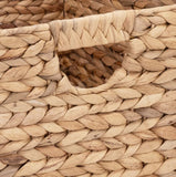 Seville Classics Water Hyacinth Storage Baskets, 4-Pack Collapsible Handwoven Organizer Bins