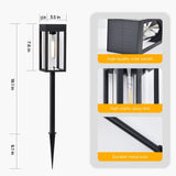 Lutec 4-pack 25 Lm Solar LED Pathway Lights - Aluminum Glass Frame Garden Lights