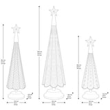 3-Pc Gold Metallic Resin Xmas Tree Set - 14"-21" Tabletop Holiday Decor Statues