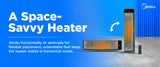 Midea 23" Dual-Flex Space Heater, Horizontal or Vertical ECO & 60° Oscillation