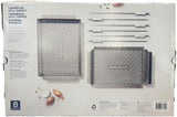 Henckels 8-Piece BBQ Grilling Set – Stainless Steel Grill Basket, Grill Topper & Skewer Set