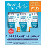 Bioré UV Aqua Rich SPF 50 Moisturizer 3-Pack – Weightless Sunscreen 1.7 fl oz Each