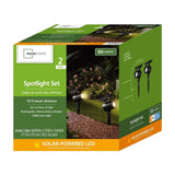 Mainstays Solar Powered Black LED Landscape Spot Light, 60 Lumens (2 Count)