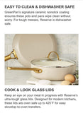 GreenPan Reserve Ceramic Nonstick 5-Piece Cookware Set with Gold Handles