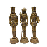 Member’s 3-Piece 18" Mark Carved Classic Nutcracker Set – Wood-Look Resin Christmas Décor