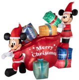 9' Disney Mickey & Minnie Christmas Airblown Inflatable Gift Scene with Lights