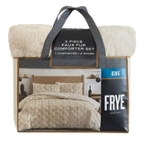 FRYE 3-Pc Faux Rabbit Fur Comforter Set - Basketweave 930 GSM Comforter & Shams