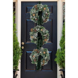 Member's Mark 3-Piece 18" Pre-Lit Christmas Wreath Décor with Evergreen Velvet Sash