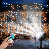 Christmas Snowflake Projector LED Moving Snowfall Laser Light Party Strobe Lamp