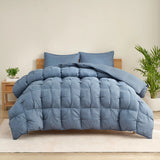 Casual Living Zuri Mega Puff 3-Piece Comforter Set, Reversible Pintuck Bedding Set