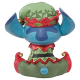 14.75" Disney Traditions Stitch Elf Christmas Statue with Real Jingle Bells