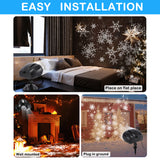 Christmas Snowflake Projector LED Moving Snowfall Laser Light Party Strobe Lamp
