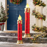 Member's Mark 2-Piece Oversized Pre-Lit Christmas Candlestick Set with Flickering LED Flames
