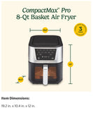 Cuisinart AIR-212 CompactMax Slim 8-Qt Basket Air Fryer Pro, 6 Functions