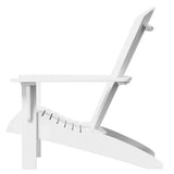 Leisure Line Fanback Adirondack Chair, All-Weather HDPE Outdoor Patio Seat, White