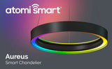 Atomi Aureus Smart Chandelier, 19" Aluminum Housing Color Changing Hue LED Light