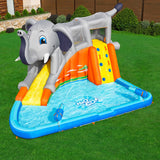 H2OGO! Kids Waterslide w/ Splash Pool Inflatable Mega Water Park Elephantastic