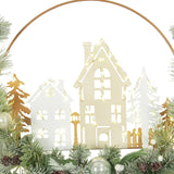 Member’s Mark 24" Pre-Lit Village Christmas Wreath with 50 LED Lights & Timer