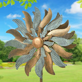 Stylecraft Metal Flower Wind Spinner, Brushed Copper & Verdigris Finish Spinner