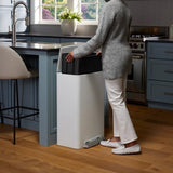 Kohler 47L Step Trash Can, Stainless Steel 13 Gallon Kitchen Trash Can w/ Quiet Lid