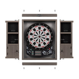 Barrington Electronic Dartboard with Cabinet, LED Lights with 12 Soft-Tip Darts