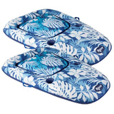 Aqua 2-pack Lounger & Tanner - Aqua Luxury Pool Lounger w/ Drink Holder