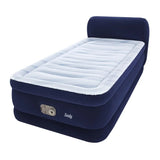 Sealy Air Mattress 18" Twin Air Mattress with Headboard & Built-In Electric Pump