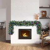9ft Pre-Lit Artificial Greenery Garland with 150 White & Multicolor Micro LEDs