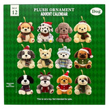 12-Pc 5" Plush Ornament Advent Calendar, 12-Day Christmas Countdown with Dog/Cat