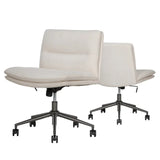 Elle Decor Gracie Criss-Cross Wide Office Chair - Luxury Fabric Relaxation Chair