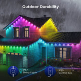 Govee 150ft Permanent Outdoor Lights Elite, White Smart Festive RGBIC Lighting
